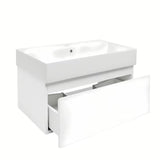 Viseča kopalniška omarica s keramičkim umivaonikom SAT B-Way 1 u bijeloj sjajnoj izvedbi