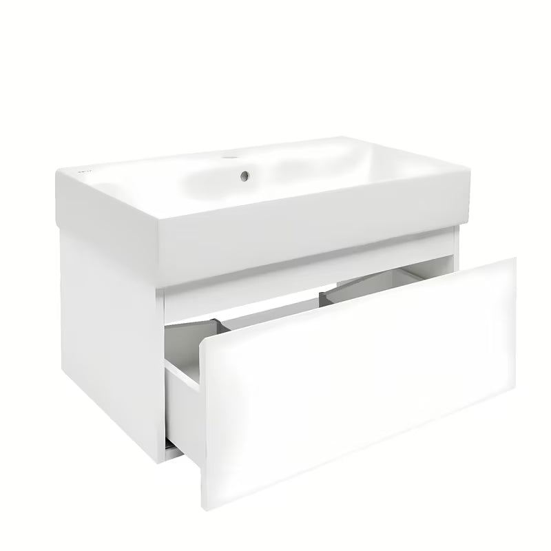 Viseča kopalniška omarica s keramičkim umivaonikom SAT B-Way 1 u bijeloj sjajnoj izvedbi