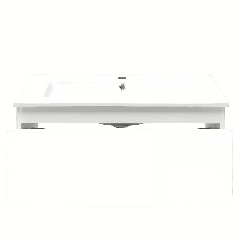 Viseča kopalniška omarica s keramičkim umivaonikom SAT B-Way 1 u bijeloj sjajnoj izvedbi 79x45x30 cm.