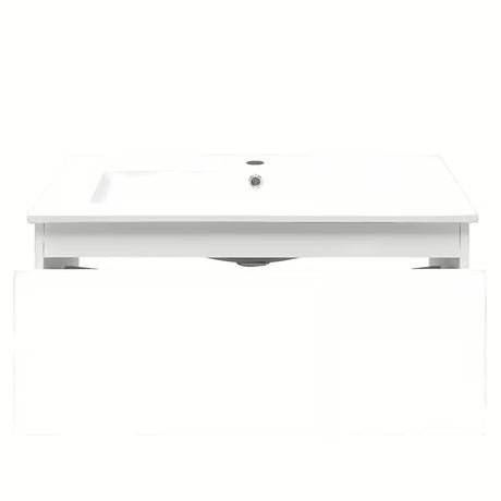 Viseča kopalniška omarica s keramičkim umivaonikom SAT B-Way 1 u bijeloj sjajnoj izvedbi 79x45x30 cm.