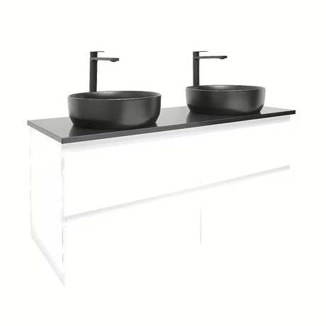 Viseča kopalniška omarica z umivalnikom SAT B-Way v beli sijajni izvedbi 119x45x50 cm