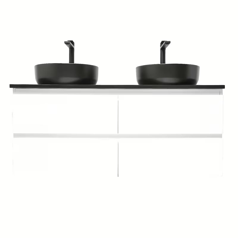 Viseča kopalniška omarica z umivalnikom SAT B-Way v beli sijajni izvedbi 119x45x50 cm