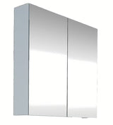 Bela omarica z ogledalom SAT B-Way 80 x 75 cm za kopalnico z možnostjo levega ali desnega odpiranja.
