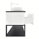 Viseča kopalniška omarica SAT B-Way u sjajnoj bijeloj boji s pokrivno ploščo i s dva umivaonika na pult