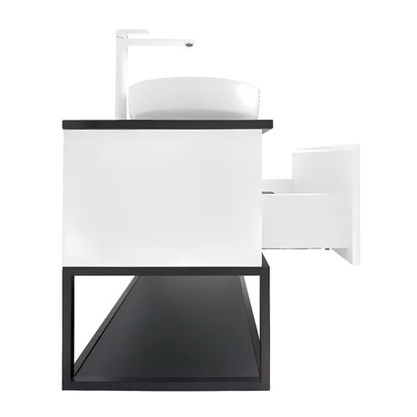 Viseča kopalniška omarica SAT B-Way u sjajnoj bijeloj boji s pokrivno ploščo i s dva umivaonika na pult