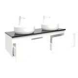 Viseča kopalniška omarica SAT B-Way 119x45x30 cm u sjajnoj bijeloj boji s pokrivno ploščo