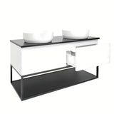 Viseča kopalniška omarica SAT B-Way u bijeloj sjajnoj boji s granitnom pokrovnom pločom