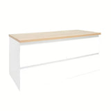 Viseča kopalniška omarica SAT B-Way u sjajnoj bijeloj boji s hrastovom pokrovnom pločom i četiri ladice.