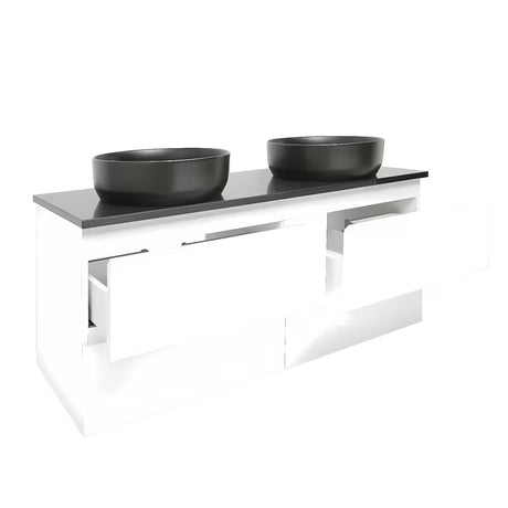 Viseča kopalniška omarica SAT B-Way u sjajno bijeloj boji s pokrivno ploščo