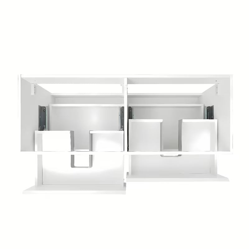 Viseča kopalniška omarica SAT B-Way u sjajno bijeloj boji s pokrivno ploščo