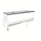 Viseča kopalniška omarica SAT B-Way u bijeloj boji sa sjajnom završnom obradom s pokrivno ploščo