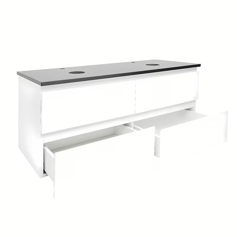 Viseča kopalniška omarica SAT B-Way u bijeloj boji sa sjajnom završnom obradom s pokrivno ploščo