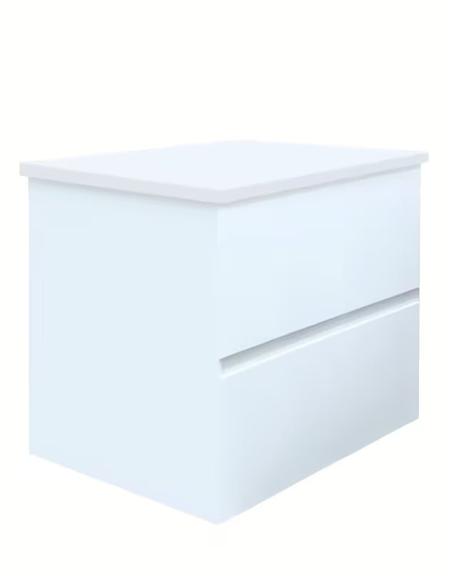 Viseča kopalniška omarica SAT B-Way u sjajno bijeloj boji s pokrivno ploščo i s dvije ladice