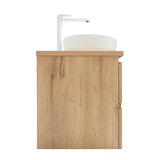 Viseča kopalniška omarica SAT B-Way u dekoru hrasta s mat površinom i dva umivaonika