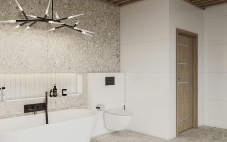 Crni stenski držalo za toaletni papir SAT B-Way R jednostavnog elegantnog dizajna