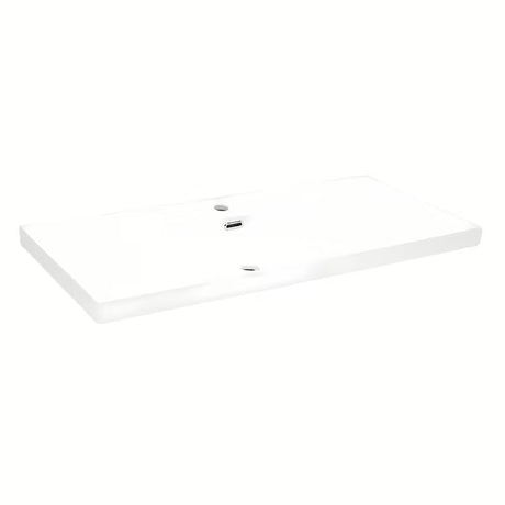 Beli keramični pohištveni umivalnik SAT B-Way 100,5x46,3 cm z odprtino za pro armaturo na sredini
