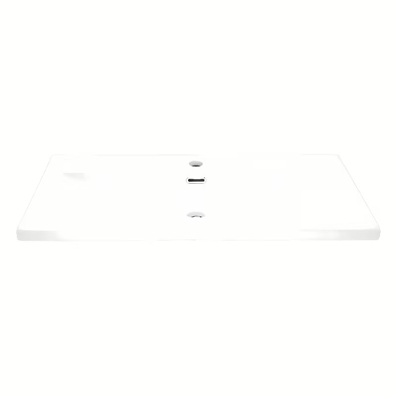 Bel keramični pohištveni umivalnik SAT B-Way 81x46 cm z odlagalno površino na desni in odprtino pro za armaturo na sredini.