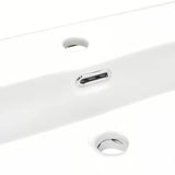 Bel keramični pohištveni umivalnik SAT B-Way 81x46 cm z odlagalno površino na desni in odprtino pro za armaturo na sredini.
