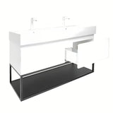 Viseča ormarić SAT B-Way s dvostrukim umivaonikom u sjajnoj bijeloj boji 119x45x30 cm