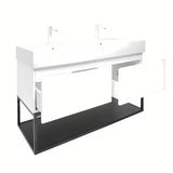 Viseča ormarić SAT B-Way s dvostrukim umivaonikom u sjajnoj bijeloj boji 119x45x30 cm