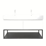 Viseča ormarić SAT B-Way s dvostrukim umivaonikom u sjajnoj bijeloj boji 119x45x30 cm