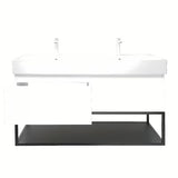 Viseča ormarić SAT B-Way s dvostrukim umivaonikom u sjajnoj bijeloj boji 119x45x30 cm