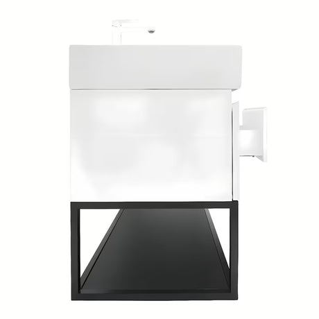 Viseča ormarić SAT B-Way s dvostrukim umivaonikom u sjajnoj bijeloj boji 119x45x30 cm