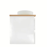 Viseča ormarić s umivaonicima SAT B-Way u sjajno bijeloj boji s pokrivno ploščo u dekoru hrasta