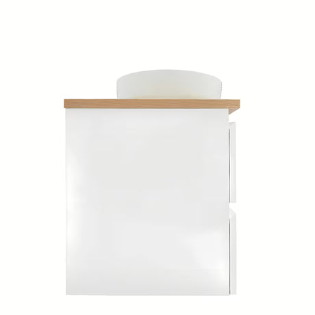Viseča ormarić s umivaonicima SAT B-Way u sjajno bijeloj boji s pokrivno ploščo u dekoru hrasta