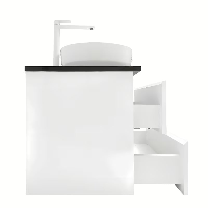 Viseča kopalniška omarica s umivaonicima SAT B-Way u sjajno bijeloj boji s pločom od umjetnog kamena