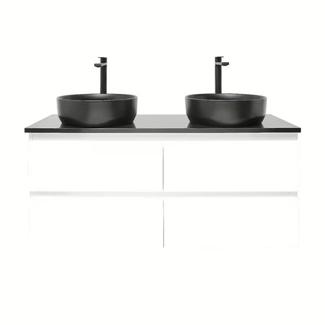 Viseča kopalniška omarica z umivalnikom SAT B-Way u bijelom sjaju 119x45x50 cm