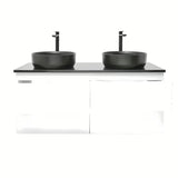 Viseča kopalniška omarica z umivalnikom SAT B-Way u bijelom sjaju 119x45x50 cm