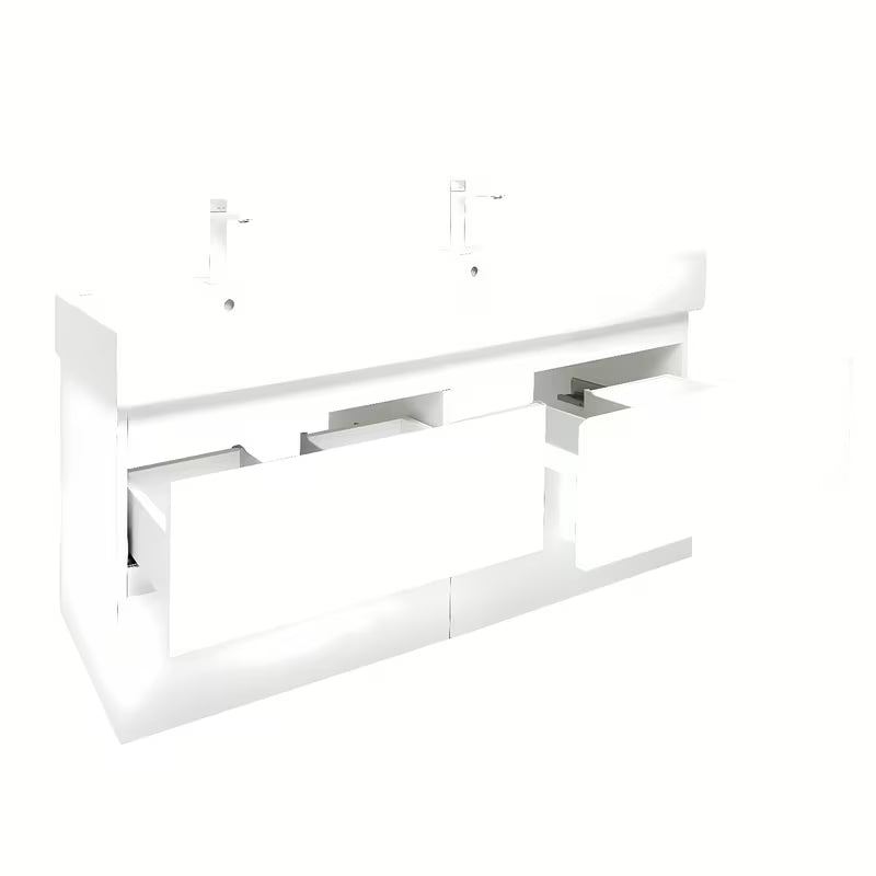 Viseča kopalniška omarica z umivalnikom SAT B-Way u bijeloj sjajnoj boji