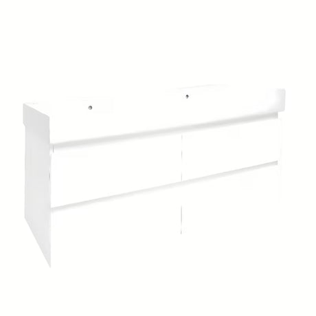 Viseča kopalniška omarica z dvojnim umivalnikom SAT B-Way u bijeloj boji s četiri ladice