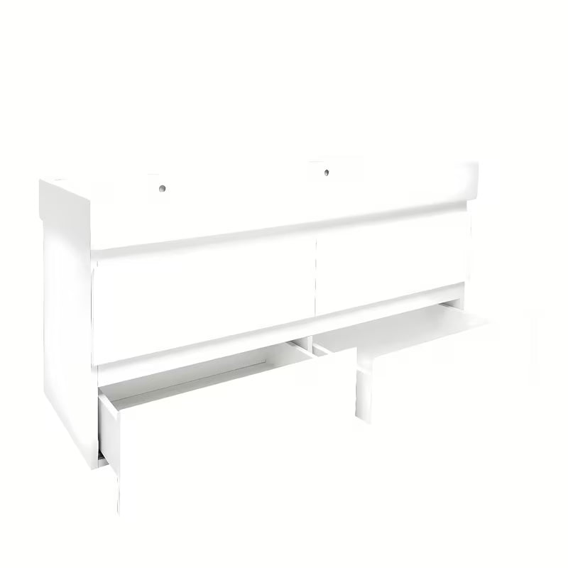 Viseča kopalniška omarica z dvojnim umivalnikom SAT B-Way u bijeloj boji s četiri ladice