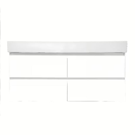 Viseča kopalniška omarica z dvojnim umivalnikom SAT B-Way u bijeloj boji s četiri ladice