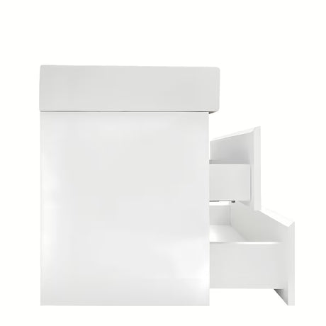 Viseča kopalniška omarica z dvojnim umivalnikom SAT B-Way u bijeloj boji s četiri ladice