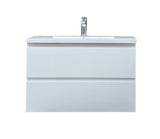 Viseča kopalniška omarica SAT B-Way s umivaonikom od lijevanog mramora u bijelom sjaju