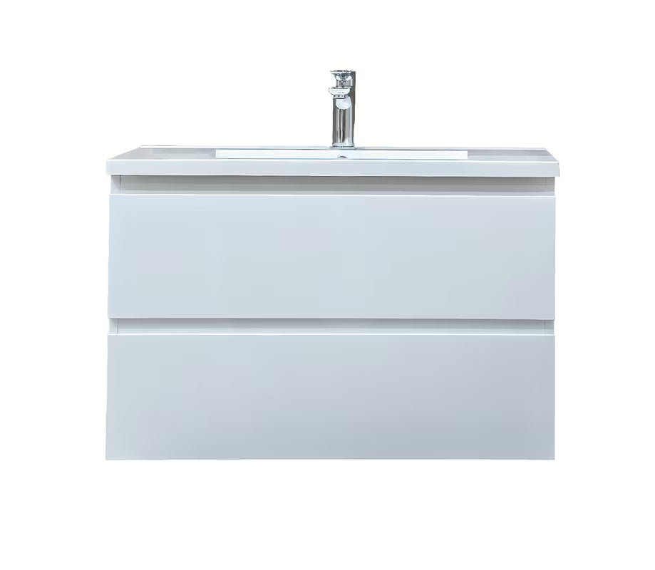 Viseča kopalniška omarica SAT B-Way s umivaonikom od lijevanog mramora u bijelom sjaju