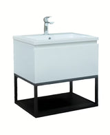 Viseča kopalniška omarica SAT B-Way s umivaonikom od lijevanog mramora u sjajnoj bijeloj boji