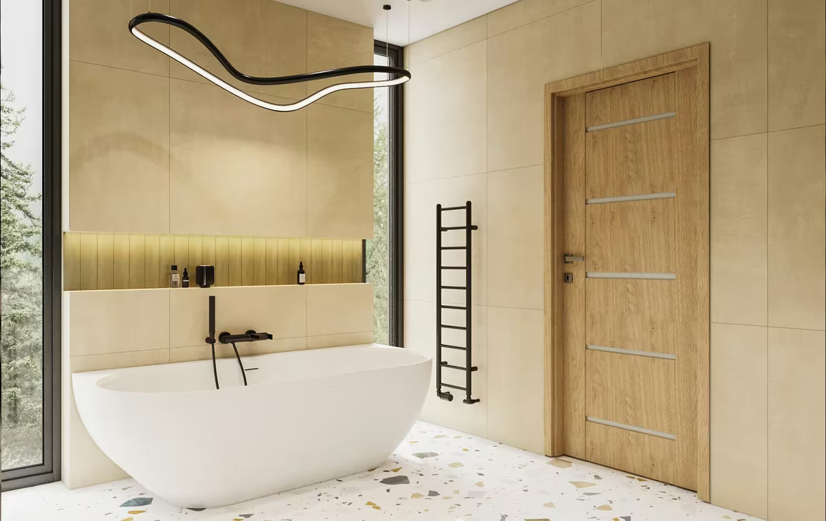 Enoročna kada i armatura za tuš SAT by Paffoni B-Way u mat crnoj boji