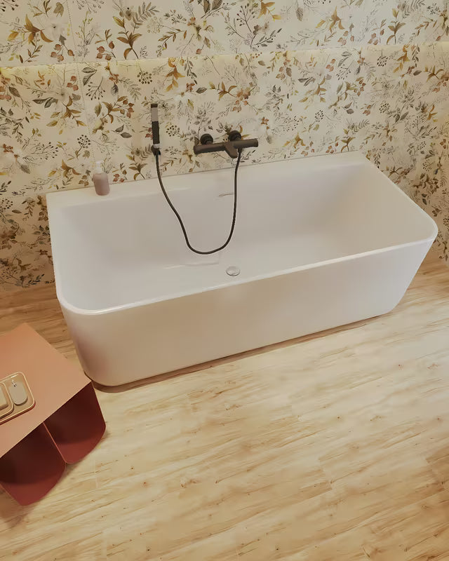 Komplet za Kad SAT B-Way u mat crnoj boji s ručnim tušem, zidnim držačem i crijevom 1,5 m.