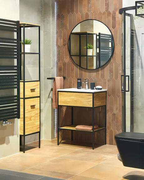 Okrugli ogledalo SAT B-Way promjera 60 cm u crnoj boji