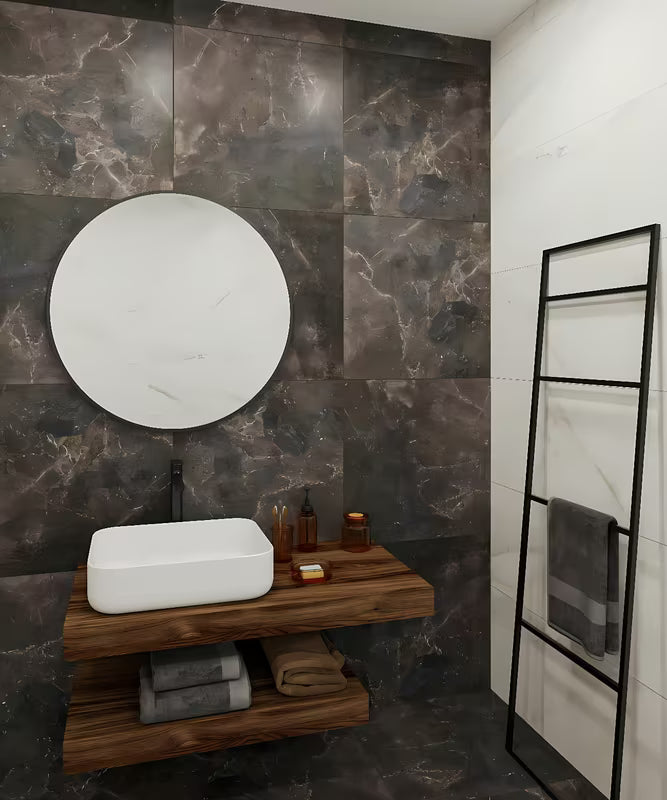 Okrugli ogledalo SAT B-Way promjera 60 cm u crnoj boji