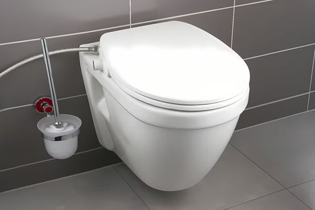 Bijeli WC deska SAT Easy s integriranim bideom, upravljanjem kotačićem i mehko Zapiranje Soft Close spuštanjem.