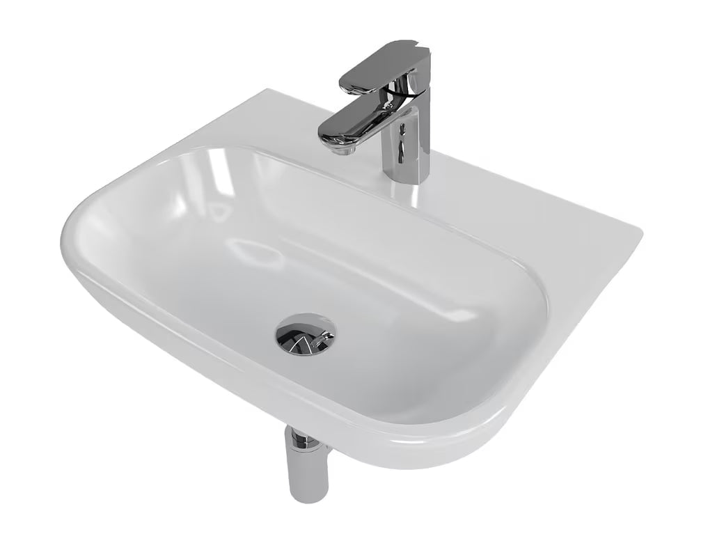 SAT Brevis koupalniški sestav z belim umivalnikom 50x38 cm in kromirano armaturo z dodatki