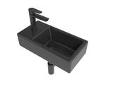 Koupalniški sestav SAT Brevis v črni barvi z umivalnikom 40,5 x 20,5 cm, armaturo in sifonom