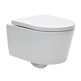 Viseča WC Školjka SAT Brevis v beli barvi s skritim pritrjevanjem in sedežem mehko Zapiranje Soft Close.