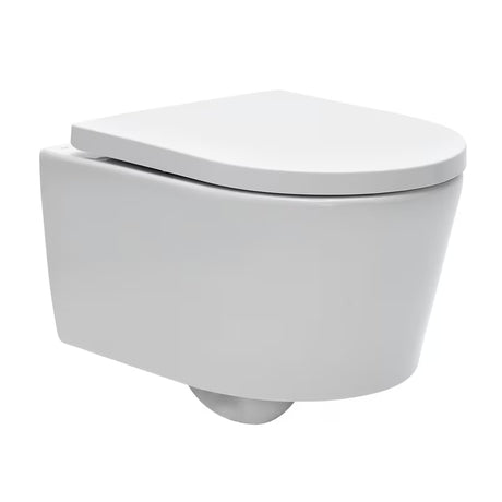 Viseča WC Školjka SAT Brevis v beli barvi s skritim pritrjevanjem in sedežem mehko Zapiranje Soft Close.