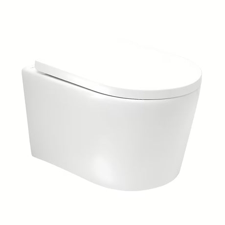 Viseča WC Školjka SAT Brevis v beli barvi s wc desko mehko Zapiranje Soft Close in skritim pritrjevanjem.